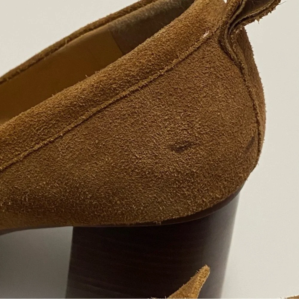 Crown Vintage Brown Suede Block Heel Loafers
